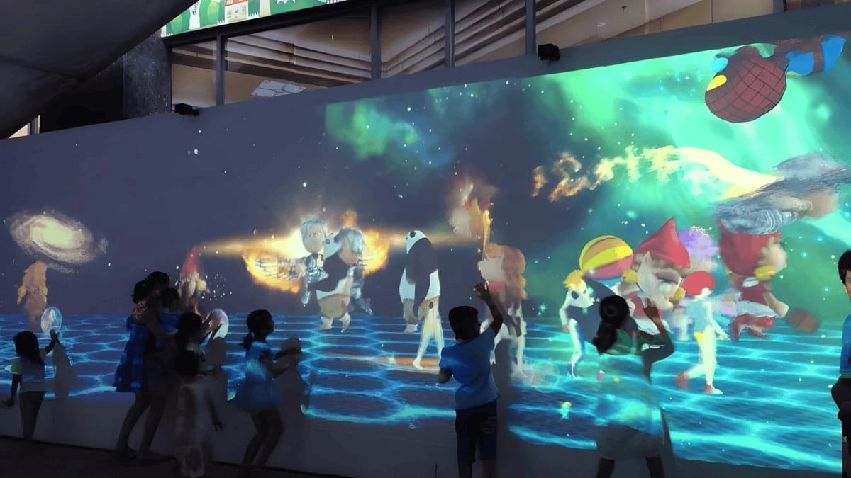 雷達(dá)互動(dòng)觸摸投影墻-墻面感應(yīng)互動(dòng)投影系統(tǒng)